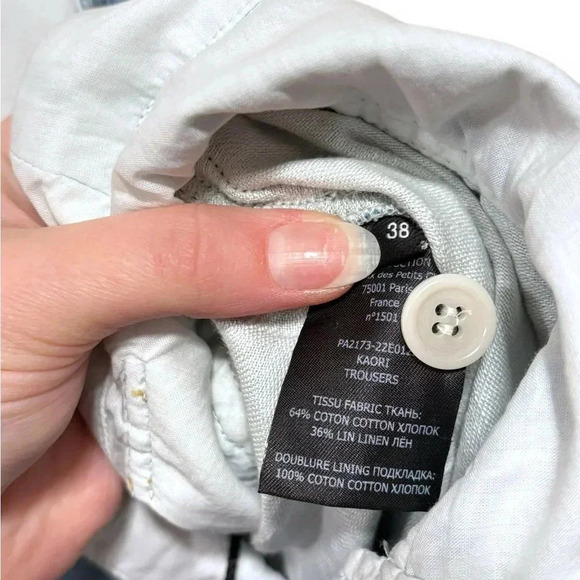 NWT Isabel Marant Kaori High Waist Gauze Cotton Linen Trousers Size 8 - Picture 10 of 10